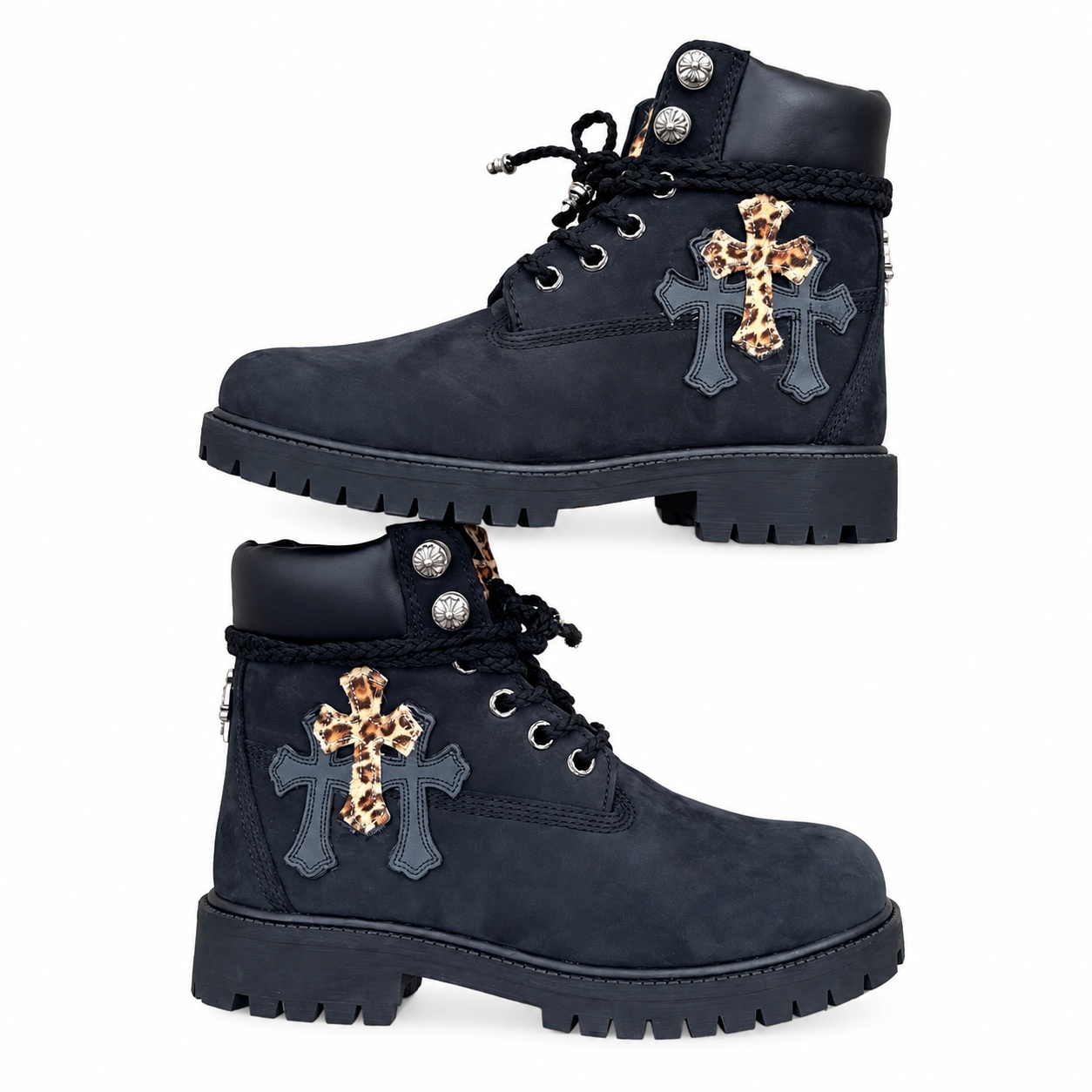 Chrome Hearts Timberland Triple Cross Boots — Black, US 9